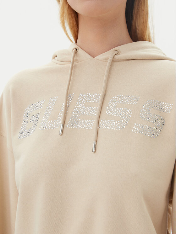 Guess Guess Bluza V5GQ09 KCRP0 Beżowy Relaxed Fit