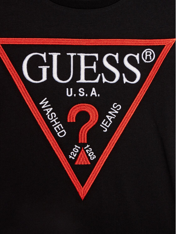 Guess Guess Marškinėliai L3BI41 K8HM4 Juoda Regular Fit
