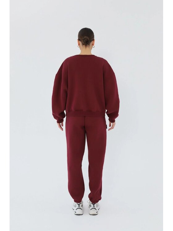 Chiara Wear Chiara Wear Spodnie dresowe Spodnie dresowe typu joggery Bordowy Jogger Fit