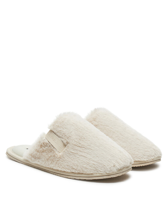 Calvin Klein Jeans Calvin Klein Jeans Kapcie Hotel Slipper Fur After Glow YW0YW01593 Écru
