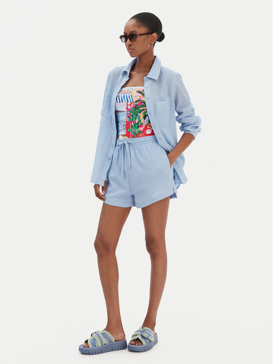 Seafolly Seafolly Koszula Breeze 55428-TO Błękitny Regular Fit