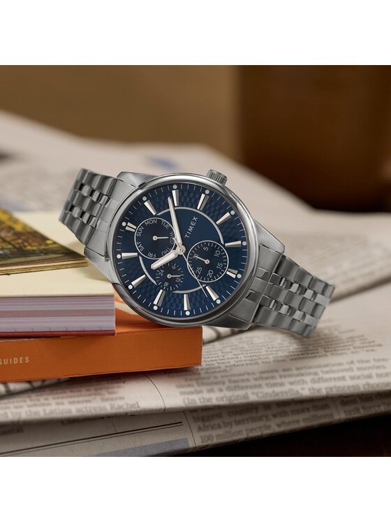Timex Timex Zegarek TW2Y21500 Srebrny