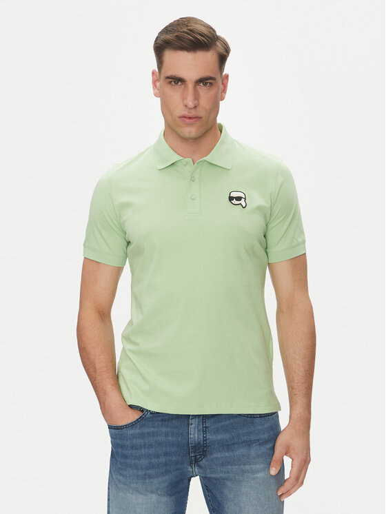 KARL LAGERFELD Męskie Polo, rozmiar XL, Zielone, 745710 552224