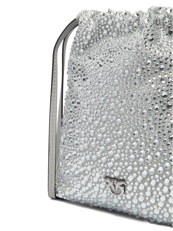 PINKO PINKO Torbica Slouchy Coulisse Baby AI 25-26 PCPL 105409 A2WF Srebrna