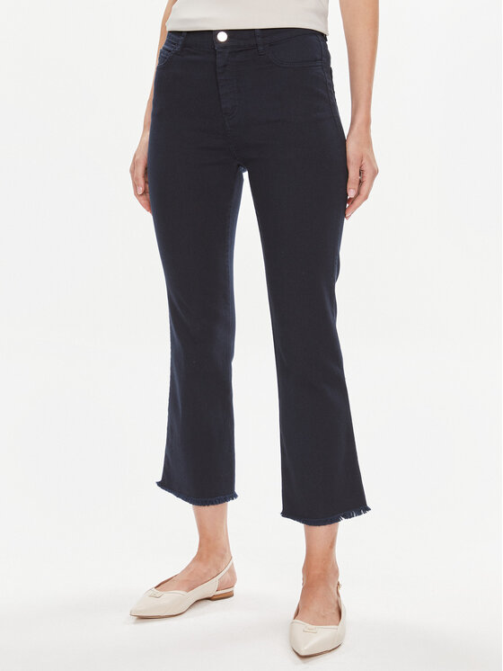Marella Bavlnené nohavice Olpe 2331310334 Tmavomodrá Cropp Flare Fit