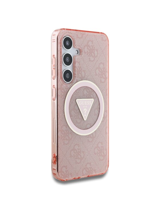 Guess Guess Etui na telefon Glitter Triangle Buttons Różowy