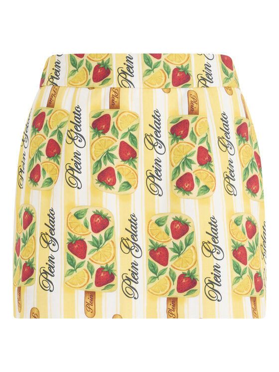 PHILIPP PLEIN PHILIPP PLEIN Spódnica mini 30513 Żółty Slim Fit