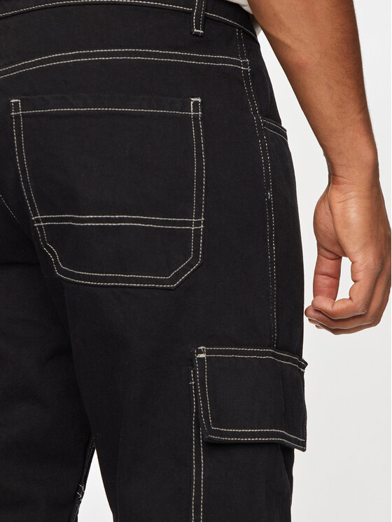 Brave Soul Brave Soul Jeansy MJN-SPACEBLK Czarny Straight Fit