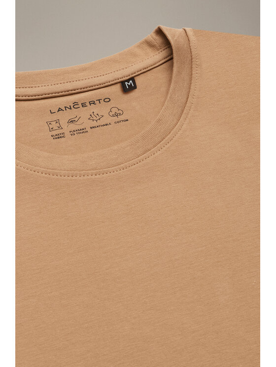 Lancerto Lancerto T-Shirt Kieran TS073226000011 Beżowy Regular Fit
