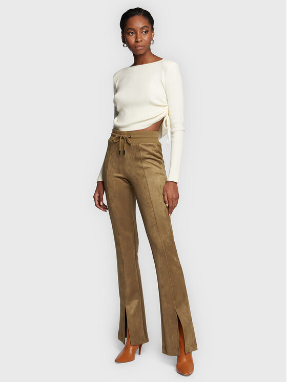 Pantaloni di tessuto Stela W2BB23 KAUJ2 Verde Slim...