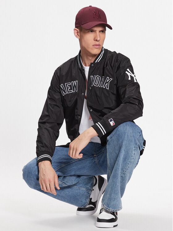 47 Brand 47 Brand Kurtka bomber New York Yankees Wordmark 47 Drift Track Jacket Czarny Regular Fit