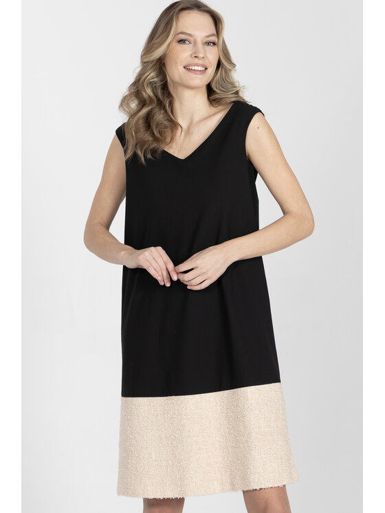 Deni Cler Milano Deni Cler Milano Sukienka dzianinowa W-DC-3240-F2-G1-91-1 Czarny Loose Fit
