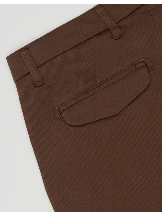 Borgio Borgio Spodnie materiałowe TAVOLETO_BR Brązowy Slim Fit