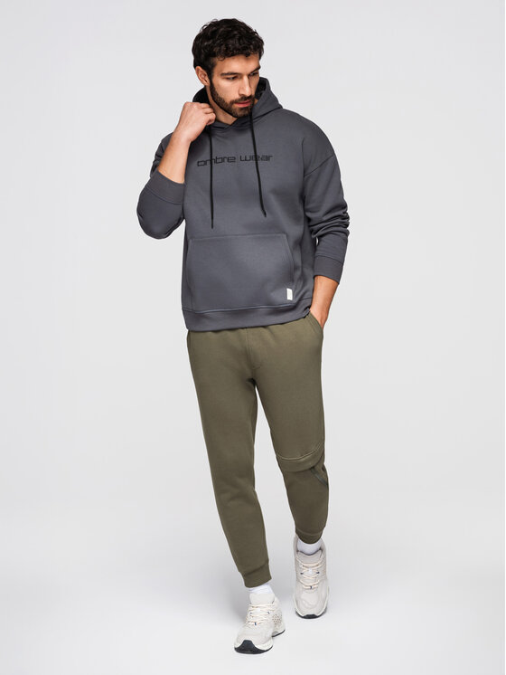 Ombre Ombre Spodnie dresowe P1529 Zielony Regular Fit