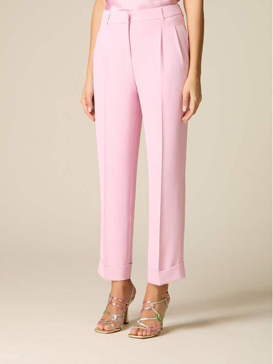 Oltre Oltre Pantaloni di tessuto P003R008871N006 Rosa Regular Fit