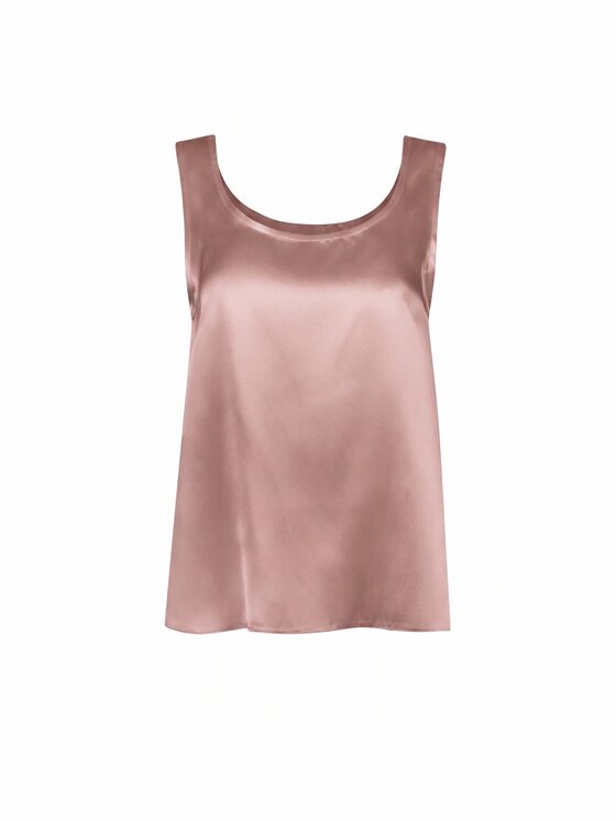 Cat&Cat Cat&Cat Top jedwabny basic Różowy Regular Fit