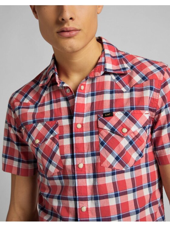 Lee Lee Camicia SS WESTERN Rosso chiaro Regular Fit