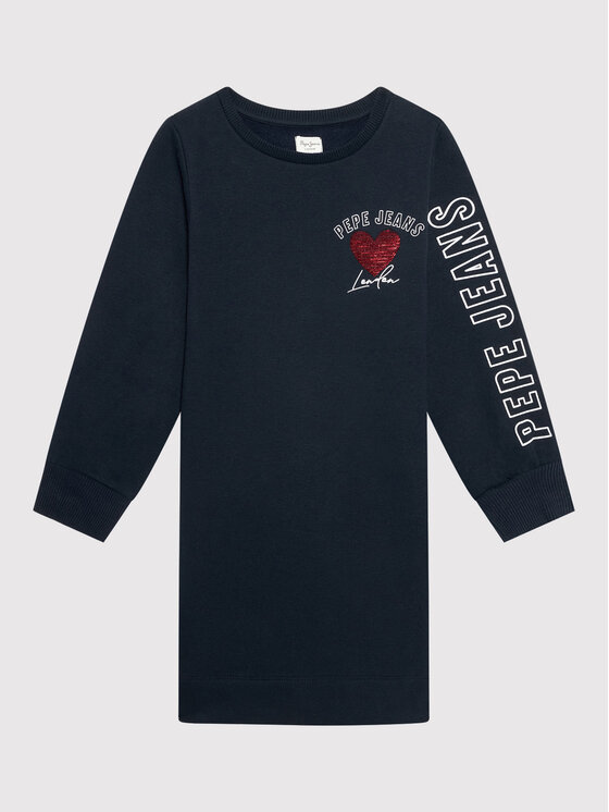 Pepe Jeans Pepe Jeans Každodenné šaty Gea PG951510 Tmavomodrá Relaxed Fit