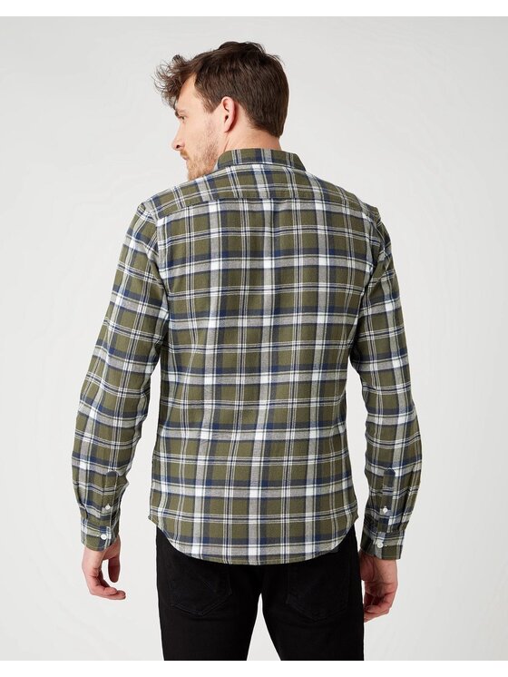 Wrangler Wrangler Camicia LS 1 PKT SHIRT Verde Regular Fit