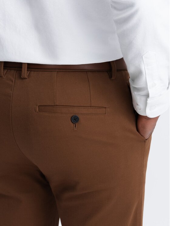 Ombre Ombre Chino kalhoty OM-PACP-0190 Hnědá Regular Fit