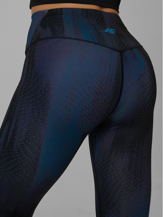 4F 4F Legginsy SOLAR PUNK Turkusowy Slim Fit