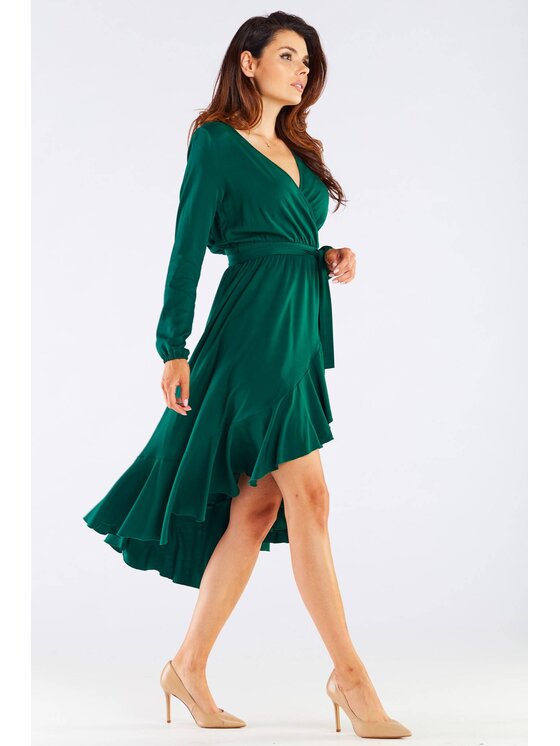 Awama Awama Letní šaty A456 Zelená Basic Fit