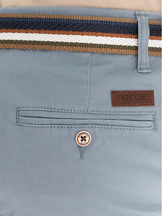 INDICODE INDICODE Bavlnené šortky Royce 70-039 Modrá Slim Fit