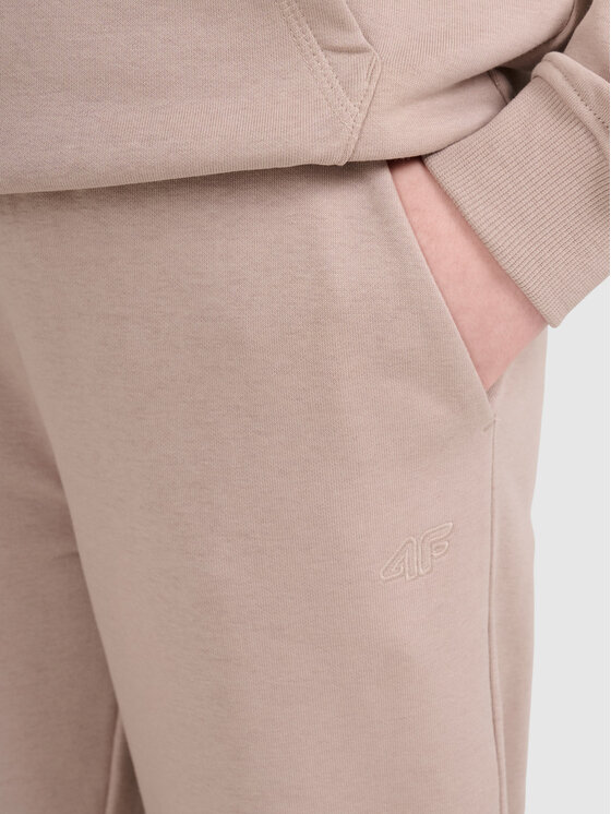 4F 4F Spodnie dresowe BASIC+ Beżowy Regular Fit