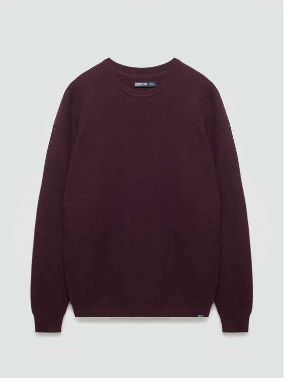 BIG STAR BIG STAR Sweter REYLON Bordowy Basic Fit