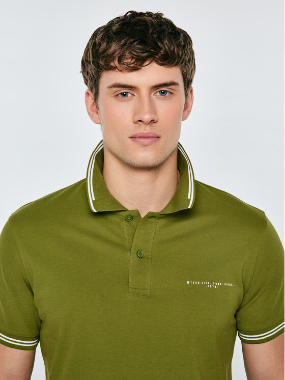 BIG STAR BIG STAR Polo WLADYM Zielony Basic Fit