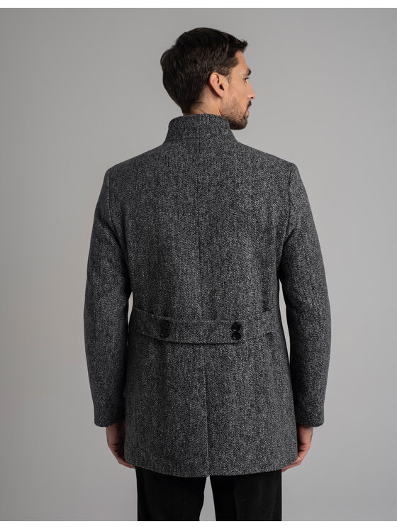 Borgio Borgio Płaszcz wełniany rivara_sz Szary Slim Fit