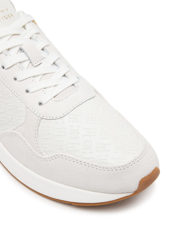 Tommy Hilfiger Tommy Hilfiger Sneakersy Th Runner Monogram FW0FW09586 Kremowy