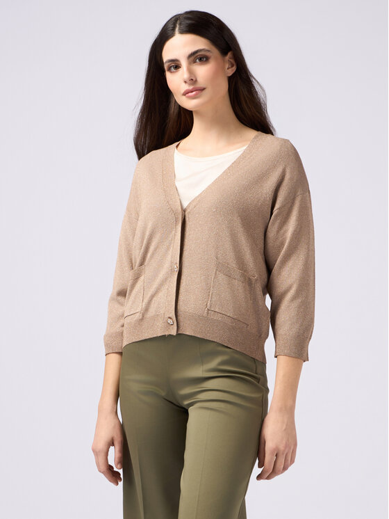 Oltre Oltre Cardigan M591J004951N002 Écru Cropp Fit