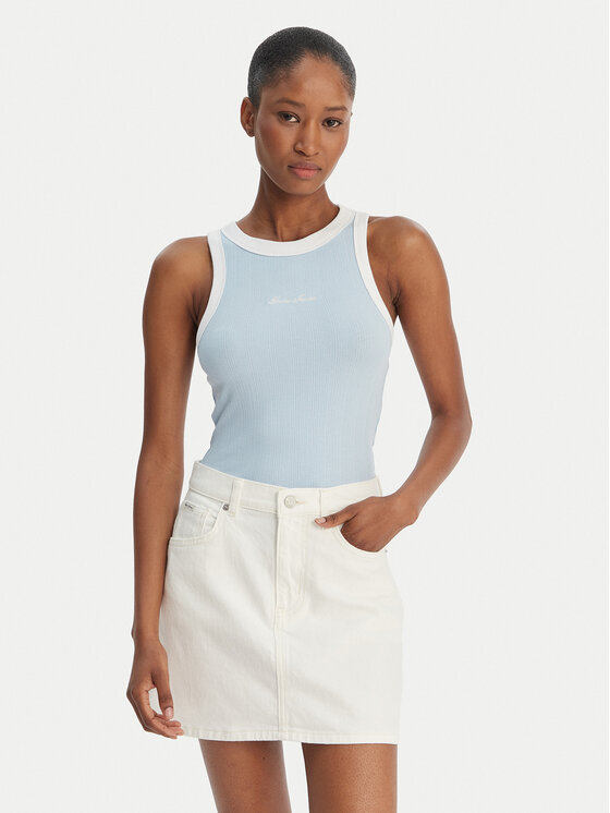 Guess Jeans Guess Jeans Top W6GPZ8 KF641 Svijetloplava Slim Fit