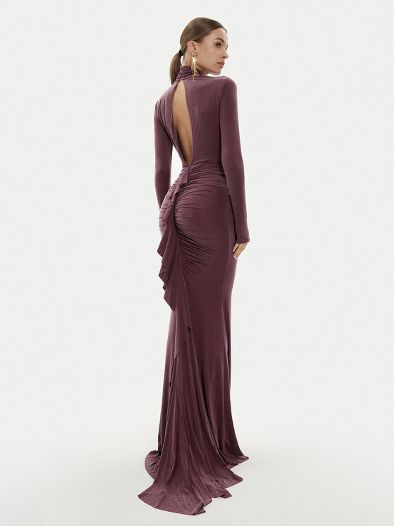 Elisabetta franchi abito lungo bordeaux deals