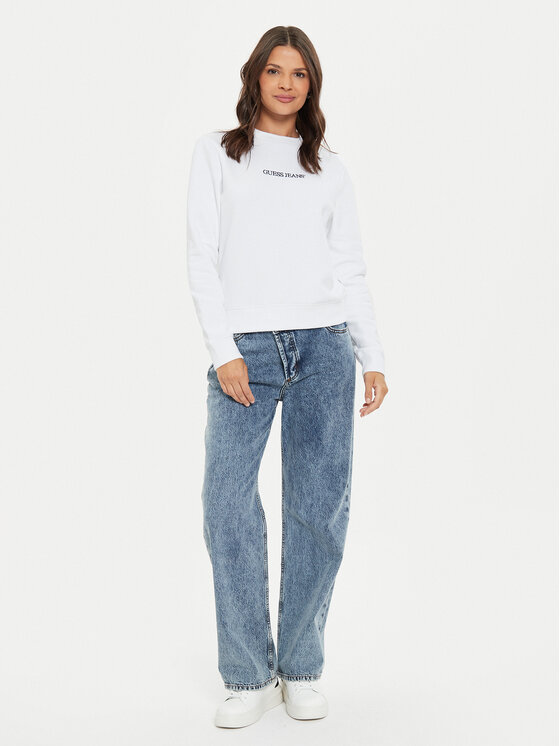 Guess Jeans Guess Jeans Felpa W4YQ10 KC811 Bianco Regular Fit