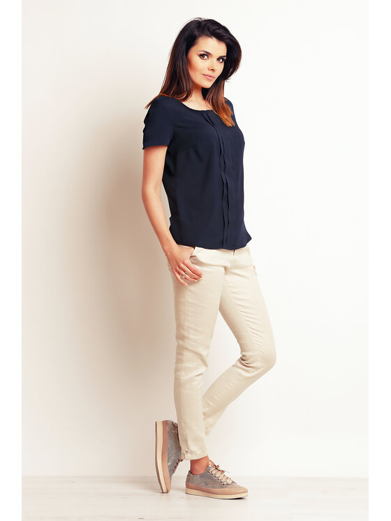 Infinite You Infinite You Bluzka M098 Granatowy Basic Fit