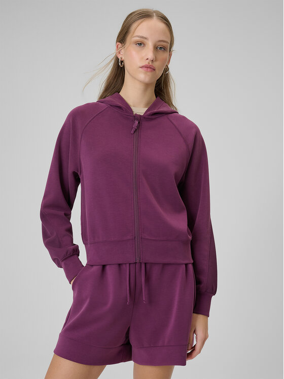 4F 4F Bluza SPORTS CLUB Bordowy Regular Fit