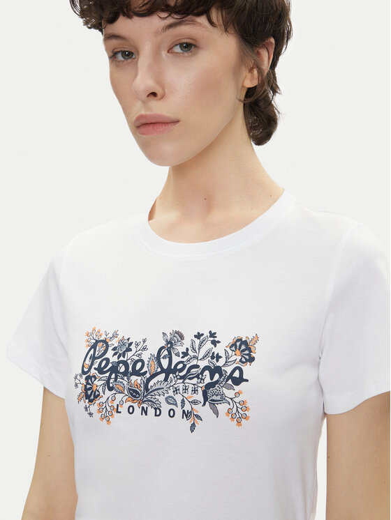 Pepe Jeans Pepe Jeans T-Shirt Rosalind PL506034 Bílá Regular Fit