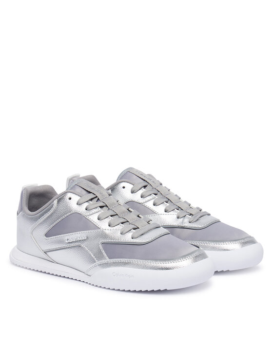 Calvin Klein Calvin Klein Snīkeri Low Pro Run Lace Stripe Met Lth HW0HW03272 Sudraba