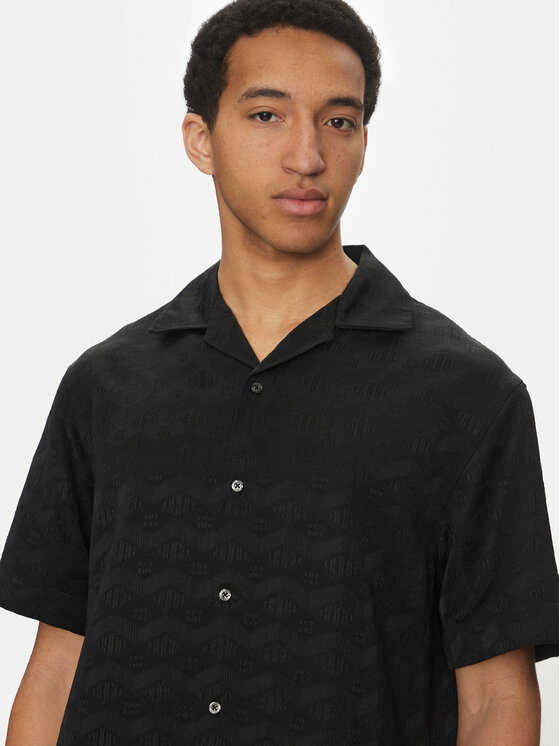 HUGO HUGO Hemd Espino 50539288 Schwarz Oversize