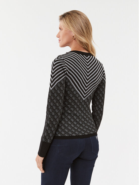 Guess Guess Sweter W3BR26 Z3AE0 Czarny Slim Fit