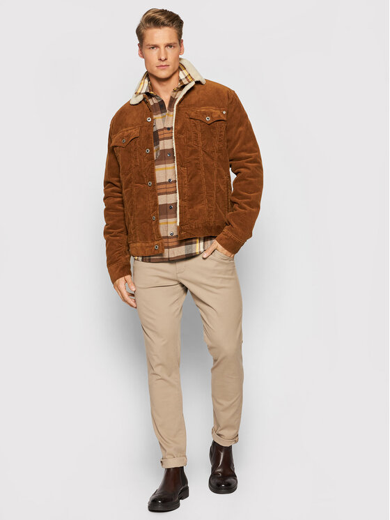 Camicia Bluwoodland 12192117 Marrone Relaxed Fit