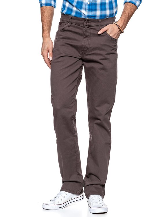 Wrangler Wrangler Pantaloni di tessuto TEXAS Marrone Straight Fit