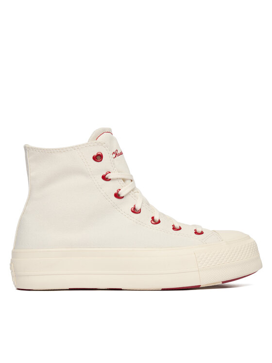 Converse Converse Plátěnky Chuck Taylor All Star Lift Platform Hearts A19058C Bílá