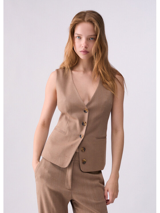 Liu Jo Liu Jo Gilet WF6213T732AL9179 Beige Regular Fit