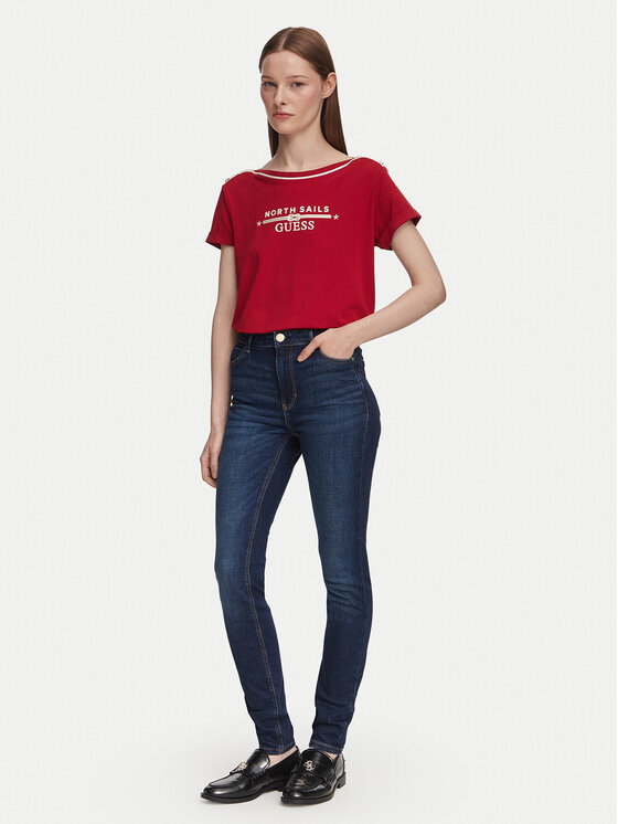 Guess Guess T-särk W6YI58 K5317 Tumepunane Regular Fit