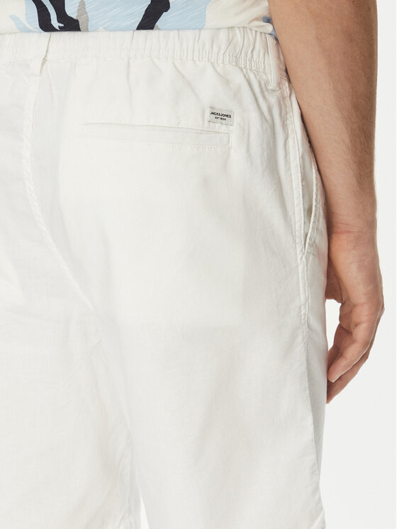 Jack&Jones Jack&Jones Kratke hlače iz tkanine Jaiden 12274968 Bela Relaxed Fit