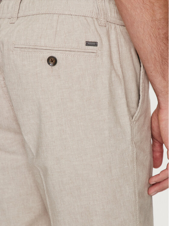 Bugatti Bugatti Pantaloncini di tessuto 4029 56419A Beige Regular Fit