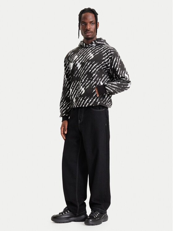 Karl Lagerfeld Jeans Karl Lagerfeld Jeans Majica dugih rukava B4M20059 Crna Regular Fit